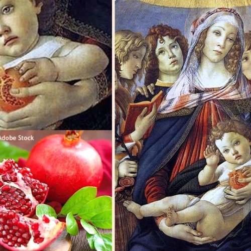 左下:© lisa870 / Adobe Stock 右:Sandro Botticelli《ザクロの聖母》(Public Domain, Wikimedia Commons)