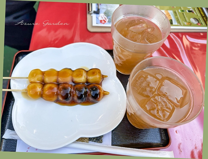 三室戸寺梅園近くの茶屋でいただいたみたらし団子