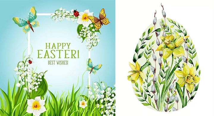 イースターカードに見るラッパズイセン