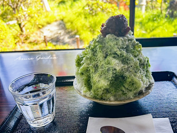 おふさ観音の茶房でいただいた抹茶金時のかき氷