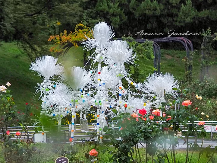 アート作品とバラ（2022年 花と彫刻展より）